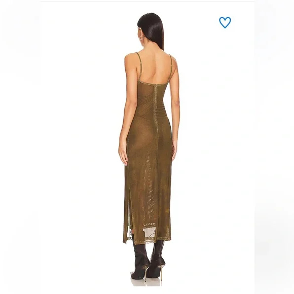 Superdown Jocelyn Butterfly Maxi Dress Brown Olive Butterfly Dress Small - Picture 4 of 15